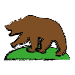 grizzly bear icon over white background. colorful design. vector illustration
