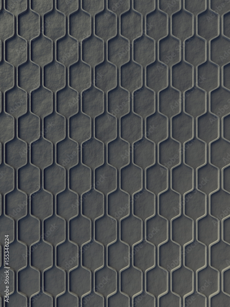 Aufkleber Gray wave band abstract surface pattern. 3d rendering