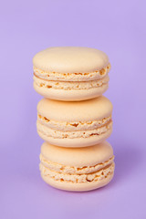 Three sweet orange macaroons