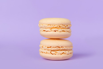 Two sweet orange macaroons