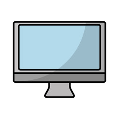computer monitor icon over white background. colorful design. vector illustration