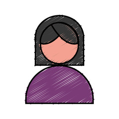 woman avatar icon over white background. colorful design. vector illustration