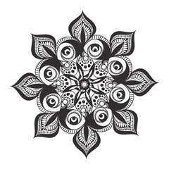 black and white mandala pattern