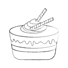 sweet baked cake cartoon vector illustration graphic design