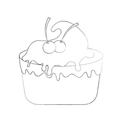 sweet baked cake cartoon vector illustration graphic design