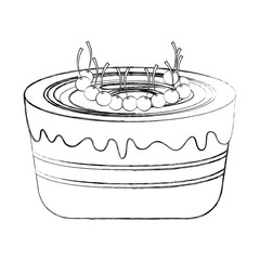 sweet baked cake cartoon vector illustration graphic design