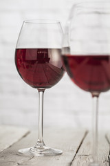 Wine glass and bottle