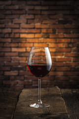 Wine glass and bottle