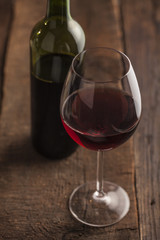 Wine glass and bottle