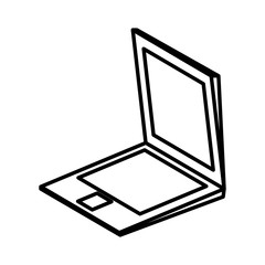 laptop computer icon over white background. vector illustration