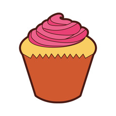 little delicious creamy cupcake vector illustration graphic design