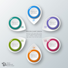 Business Chart_6 Step Process #Vector Graphics 