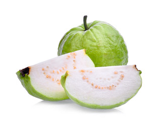 fresh guava fruit with slice solated on white background