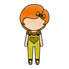 avatar stylish cartoon girl vector illustration graphic design