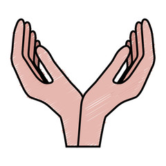 hands icon over white background. vector illustration