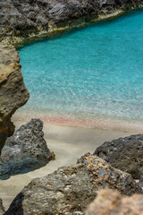 Crystal blue water on Falasarna beach, Crete, Greece
