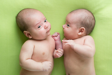 Funny baby infant boys twin brothers