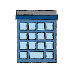 city building icon over white background. vector illustration