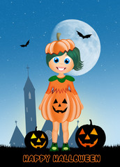 Fototapeta premium illustration of Halloween postcard