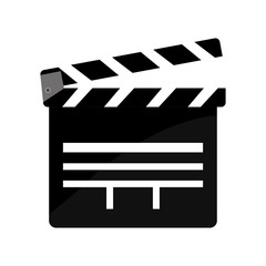 clapboard icon over white background. vector illustration