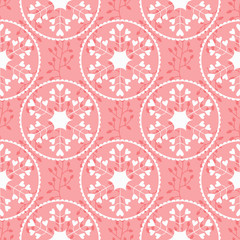 Floral pattern with silhouettes of branches and abstract round flowers. Feminine seamless pattern.