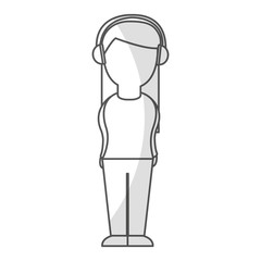 cute woman with earphone vector illustration design