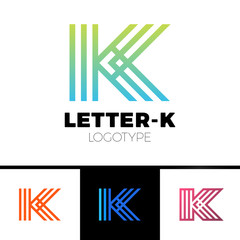 Letter K logo icon design template elements