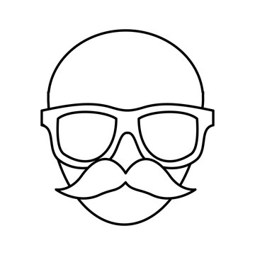 man with glasses  icon over white background. vector illustration