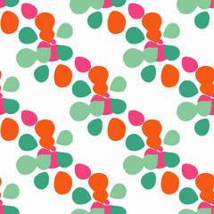 Seamless vector background with decorative colorful petals.
