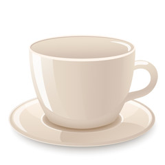 Cup of coffee, cup of tea icon isolated on white