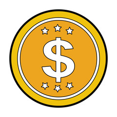 coin money dollar icon vector illustration design