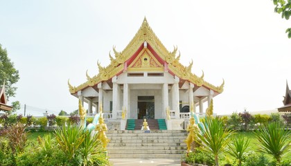Fototapeta premium Wat AHong Silawat Temple Tambon Ho-Kham Mueang Bueng Kan district Bueng Kan province Thailand