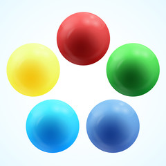 Colorful glossy 3d volume of a spheres isolated on white