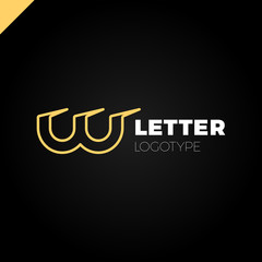 Dynamic initial letter lw linked round lowercase logo