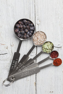 MEasuring spoons with spices
