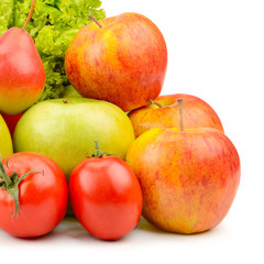fruits and vegetables isolated on white
