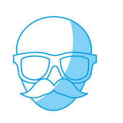 man with glasses icon over white background. vector illustration