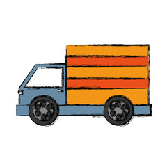 cargo truck icon over white background. vector illustration