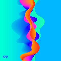 Vector colorful background with bright wavy shapes. Design template