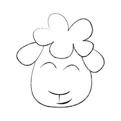 cute sheep drawing character vector illustration design