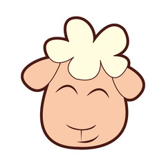 cute sheep drawing character vector illustration design
