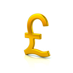 Golden pound sterling symbol