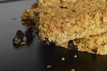 Flapjack - delicious bar with oatmeal, dried cranberry