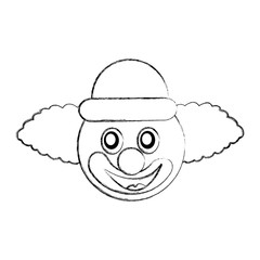 funny clown character icon vector illustration design