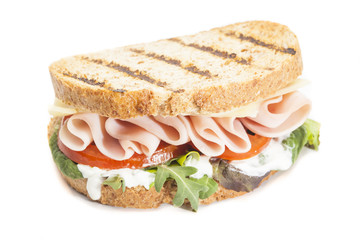 Tasty sandwich isolated on white
