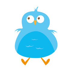 cute bird comic character vector illustration design