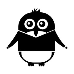 cute penguin with jacket kawaii character vector illustration design