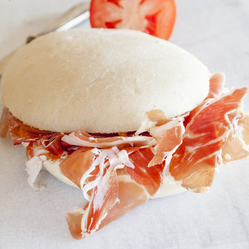 Spanish tapas,iberiam ham- Ham sandwich