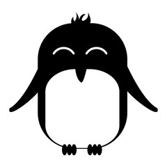 cute penguin asleep kawaii character vector illustration design