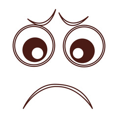 sad emogy face kawaii character vector illustration design